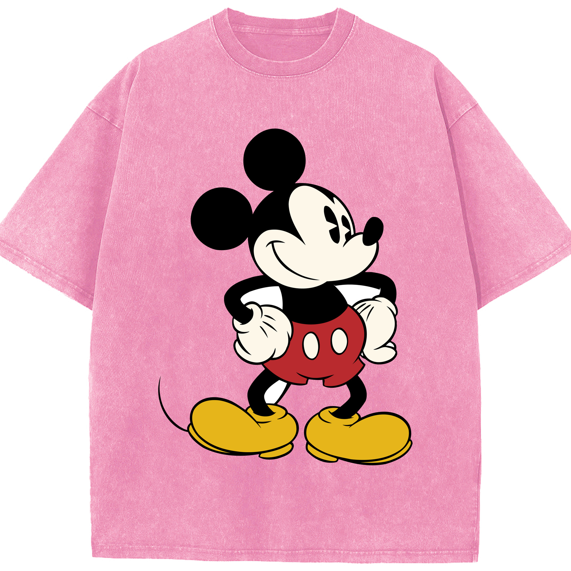 （画像用） ミッキーマウス Mickey Mouse 綿100% ヴィンテージ風 半袖Tシャツ（フロントプリント）